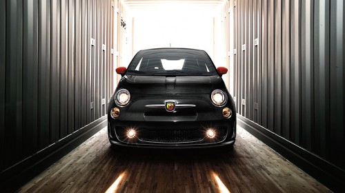 fiat 500 equipped with hand control devices for individuals with physical disabilities