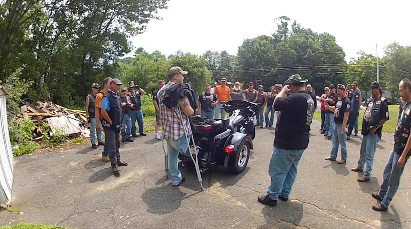 Boston Wounded Vet MC Ride presents Andy Kingsley his New 2014 Modified Trike3