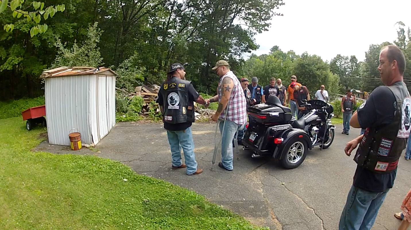 Boston Wounded Vet MC Ride presents Andy Kingsley his New 2014 Modified Trike4