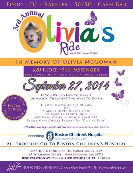 3rd Annual Olivia's Ride