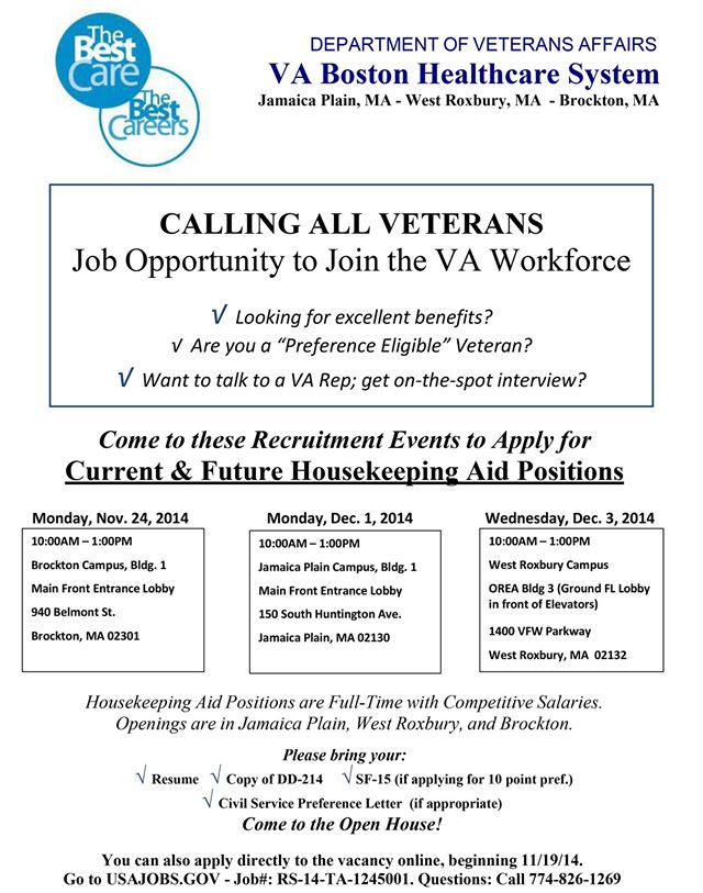 Veteran Job Opprtunity to Join the VA Workforce