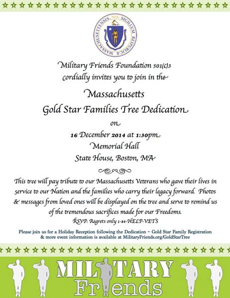 Massachusetts Gold Star Family Tree Dedication